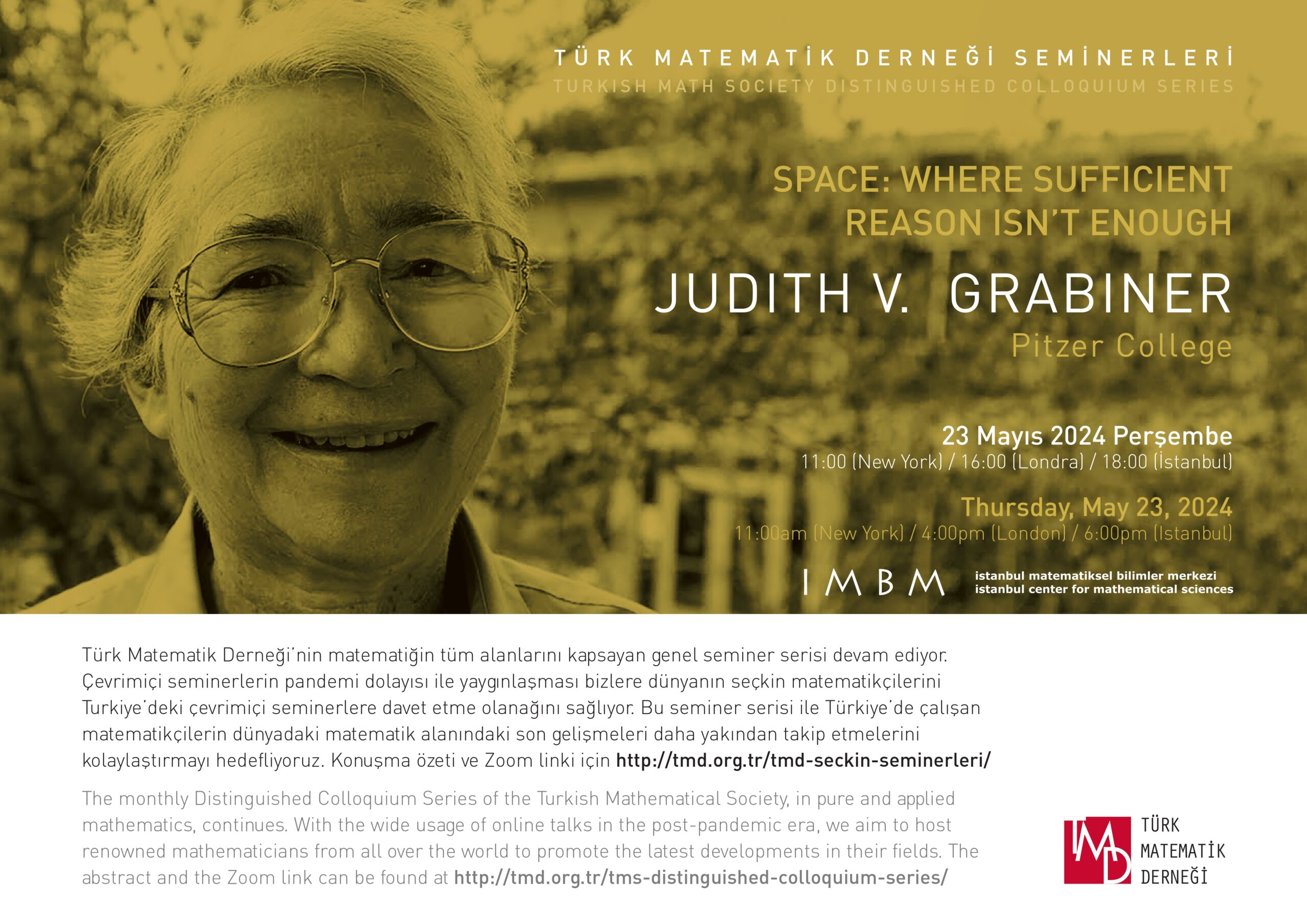TMD Seçkin Seminerleri: Judith V. Grabiner